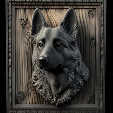 3D model Norwegian Grey Elkhound dog (STL)